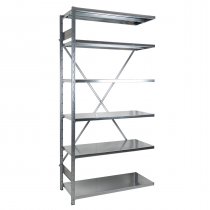 Extension Bay | Galvanised Steel Shelving | 2200h x 1000w x 400d mm | 6 Levels | 200kg Max Weight per Shelf | EXPO 4G