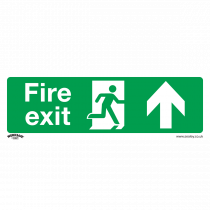 Fire Safety Sign | Fire Exit (Up) | Rigid Plastic | Single | Sealey