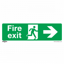 Fire Safety Sign | Fire Exit (Right) | Rigid Plastic | Single | Sealey