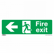 Fire Safety Sign | Fire Exit (Left) | Rigid Plastic | Single | Sealey