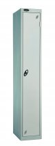 Single Metal Storage Locker | Single Door | 1780 x 305 x 305mm | Silver Carcass | Silver Door | Cam Lock | Probe