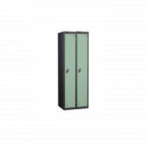 Nest of 2 Metal Storage Lockers | Single Door | 1780 x 305 x 305mm | Black Carcass | Jade Door | Cam Lock | Probe