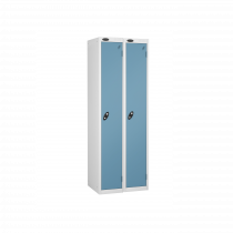 Nest of 2 Metal Storage Lockers | Single Door | 1780 x 305 x 460mm | White Carcass | Ocean Door | Cam Lock | Probe