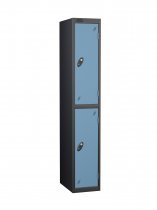 Single Metal Storage Locker | 2 Doors | 1780 x 305 x 305mm | Black Carcass | Ocean Door | Cam Lock | Probe