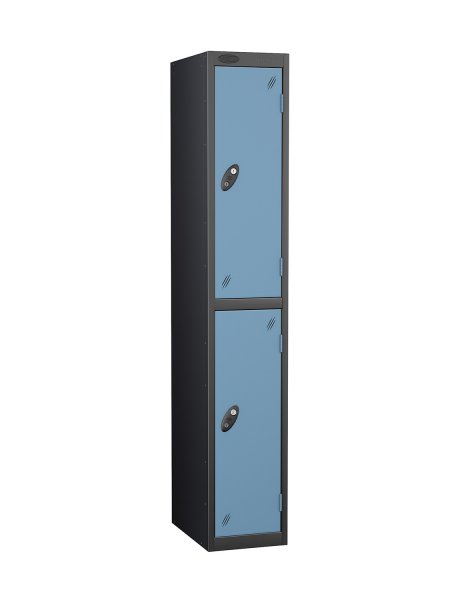 Single Metal Storage Locker | 2 Doors | 1780 x 305 x 305mm | Black Carcass | Ocean Door | Cam Lock | Probe