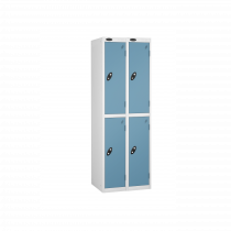 Nest of 2 Metal Storage Lockers | 2 Doors | 1780 x 305 x 305mm | White Carcass | Ocean Door | Cam Lock | Probe