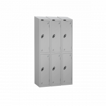 Nest of 3 Metal Storage Lockers | 2 Doors | 1780 x 305 x 305mm | Silver Carcass | Silver Door | Cam Lock | Sloping Top | Probe