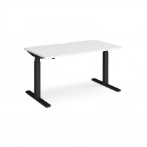 Straight Sit-Stand Desk | 1400 x 800mm | Black Frame | White Top | Elev8 Touch