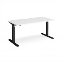 Straight Sit-Stand Desk | 1600 x 800mm | Black Frame | White Top | Elev8 Touch