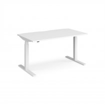 Straight Sit-Stand Desk | 1400 x 800mm | White Frame | White Top | Elev8 Touch