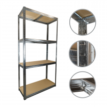 3 Bay Deal | Galvanised Garage Shelving | 1800h x 900w x 400d mm | 175kg UDL | 4 Levels