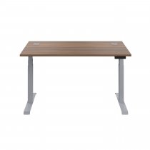 Everyday Dual Motor Sit Stand Desk | 1200w x 800d mm | Dark Walnut Top | Silver Frame