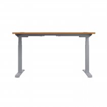 Everyday Dual Motor Sit Stand Desk | 1200w x 800d mm | Nova Oak Top | Silver Frame