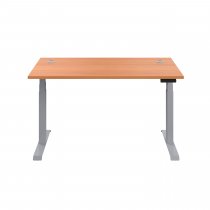 Everyday Dual Motor Sit Stand Desk | 1400w x 800d mm | Beech Top | Silver Frame