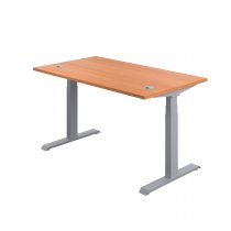 Everyday Dual Motor Sit Stand Desk | 1400w x 800d mm | Beech Top | Silver Frame