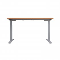 Everyday Dual Motor Sit Stand Desk | 1400w x 800d mm | Beech Top | Silver Frame