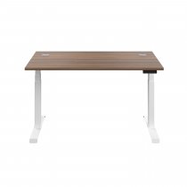 Everyday Dual Motor Sit Stand Desk | 1400w x 800d mm | Dark Walnut Top | White Frame