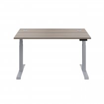 Everyday Dual Motor Sit Stand Desk | 1400w x 800d mm | Grey Oak Top | Silver Frame