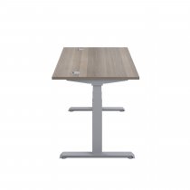 Everyday Dual Motor Sit Stand Desk | 1400w x 800d mm | Grey Oak Top | Silver Frame