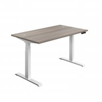 Everyday Dual Motor Sit Stand Desk | 1400w x 800d mm | Grey Oak Top | White Frame