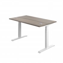 Everyday Dual Motor Sit Stand Desk | 1400w x 800d mm | Grey Oak Top | White Frame