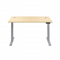 Everyday Dual Motor Sit Stand Desk | 1400w x 800d mm | Maple Top | Silver Frame