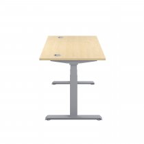 Everyday Dual Motor Sit Stand Desk | 1400w x 800d mm | Maple Top | Silver Frame