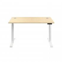 Everyday Dual Motor Sit Stand Desk | 1400w x 800d mm | Maple Top | White Frame