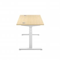 Everyday Dual Motor Sit Stand Desk | 1400w x 800d mm | Maple Top | White Frame