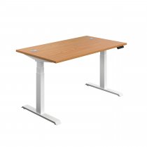 Everyday Dual Motor Sit Stand Desk | 1400w x 800d mm | Nova Oak Top | White Frame