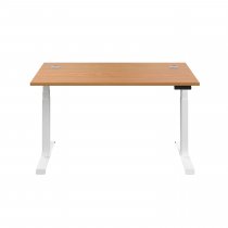 Everyday Dual Motor Sit Stand Desk | 1400w x 800d mm | Nova Oak Top | White Frame