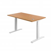 Everyday Dual Motor Sit Stand Desk | 1400w x 800d mm | Nova Oak Top | White Frame