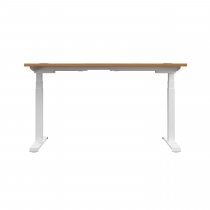 Everyday Dual Motor Sit Stand Desk | 1400w x 800d mm | Nova Oak Top | White Frame