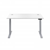 Everyday Dual Motor Sit Stand Desk | 1400w x 800d mm | White Top | Silver Frame