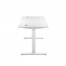 Everyday Dual Motor Sit Stand Desk | 1600w x 800d mm | White Top | White Frame