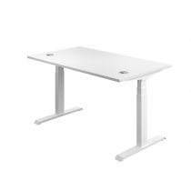 Everyday Dual Motor Sit Stand Desk | 1600w x 800d mm | White Top | White Frame