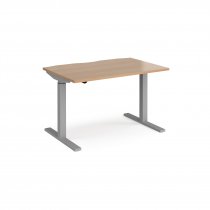 Sit Stand Desk | Single Motor | 1200w x 800d mm | Beech Top | Silver Frame | Elev8 Mono