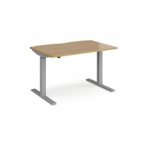 Sit Stand Desk | Single Motor | 1200w x 800d mm | Oak Top | Silver Frame | Elev8 Mono