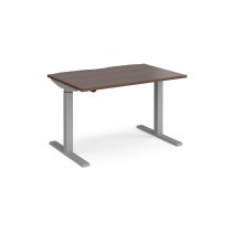 Sit Stand Desk | Single Motor | 1200w x 800d mm | Dark Walnut Top | Silver Frame | Elev8 Mono