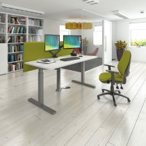 Sit Stand Desk | Single Motor | 1200w x 800d mm | White Top | Silver Frame | Elev8 Mono