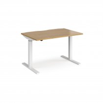 Sit Stand Desk | Single Motor | 1200w x 800d mm | Oak Top | White Frame | Elev8 Mono