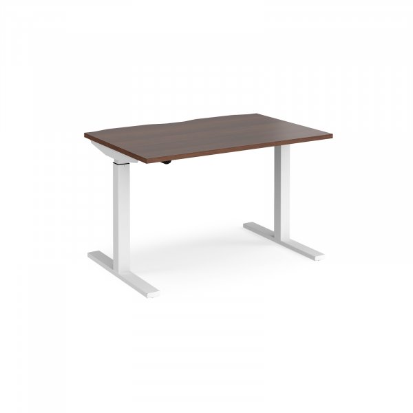 Sit Stand Desk | Single Motor | 1200w x 800d mm | Dark Walnut Top | White Frame | Elev8 Mono