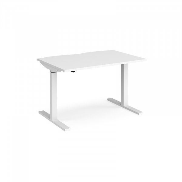 Sit Stand Desk | Single Motor | 1200w x 800d mm | White Top | White Frame | Elev8 Mono