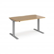 Sit Stand Desk | Single Motor | 1400w x 800d mm | Oak Top | Silver Frame | Elev8 Mono