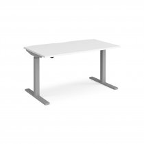 Sit Stand Desk | Single Motor | 1400w x 800d mm | White Top | Silver Frame | Elev8 Mono