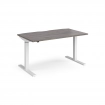 Sit Stand Desk | Single Motor | 1400w x 800d mm | Grey Oak Top | White Frame | Elev8 Mono