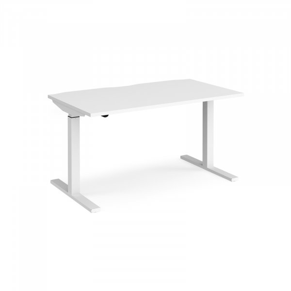 Sit Stand Desk | Single Motor | 1400w x 800d mm | White Top | White Frame | Elev8 Mono