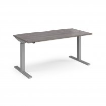 Sit Stand Desk | Single Motor | 1600w x 800d mm | Grey Oak Top | Silver Frame | Elev8 Mono