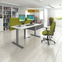Sit Stand Desk | Single Motor | 1600w x 800d mm | White Top | Silver Frame | Elev8 Mono