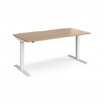 Sit Stand Desk | Single Motor | 1600w x 800d mm | Beech Top | White Frame | Elev8 Mono